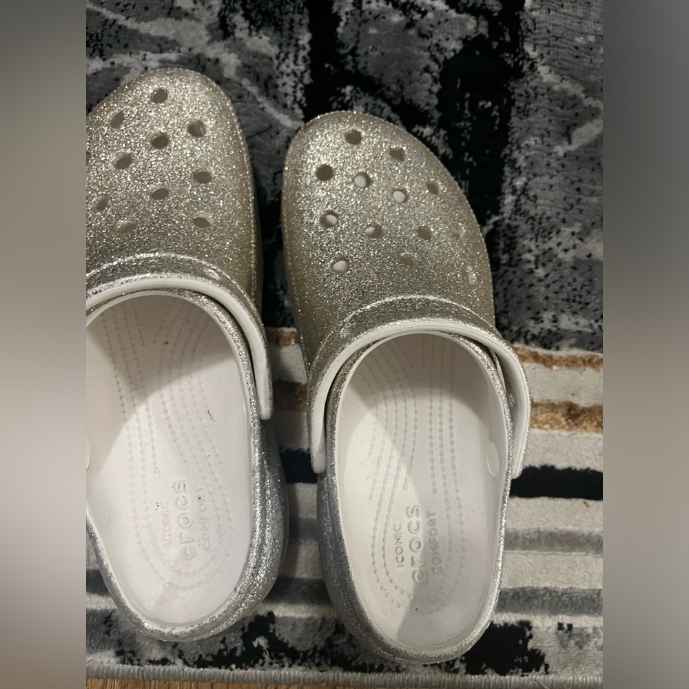 Glitter platform Crocs